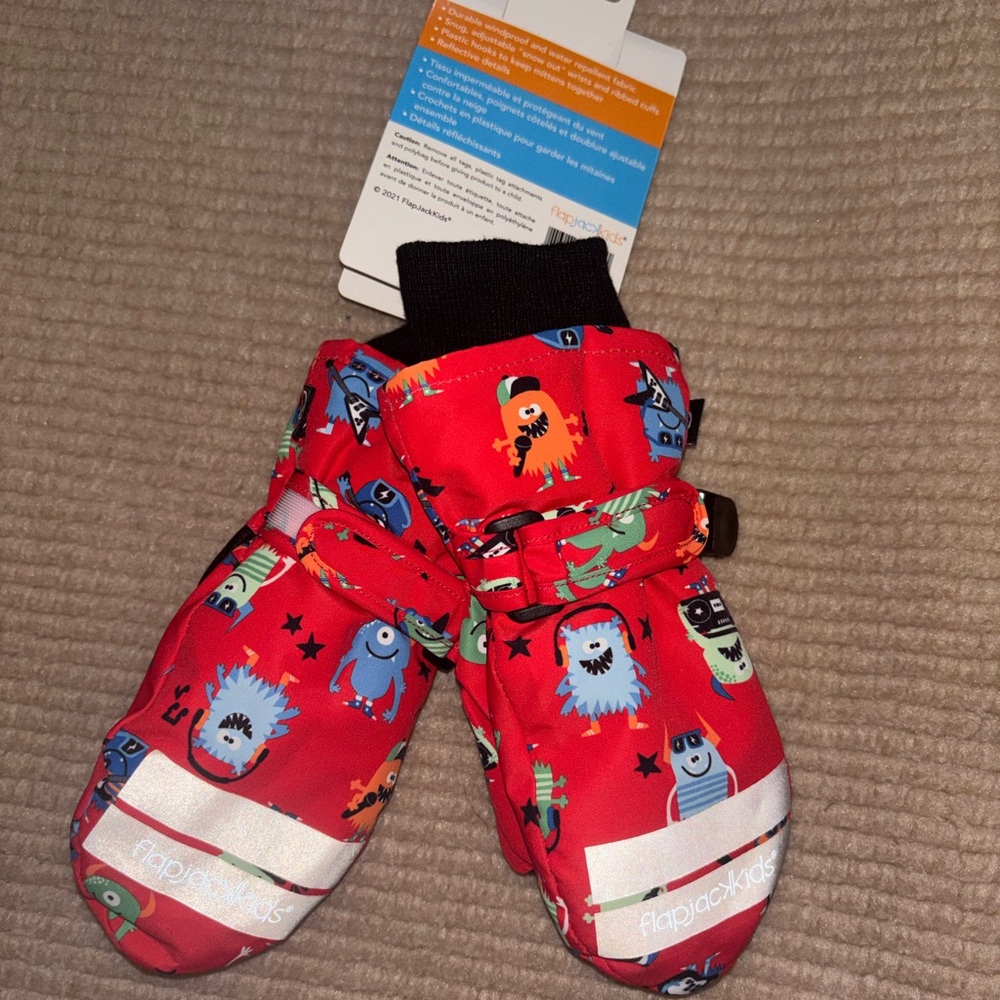 🧤 FlapJackKids Ski Mittens | Size Medium (2–4 Years)